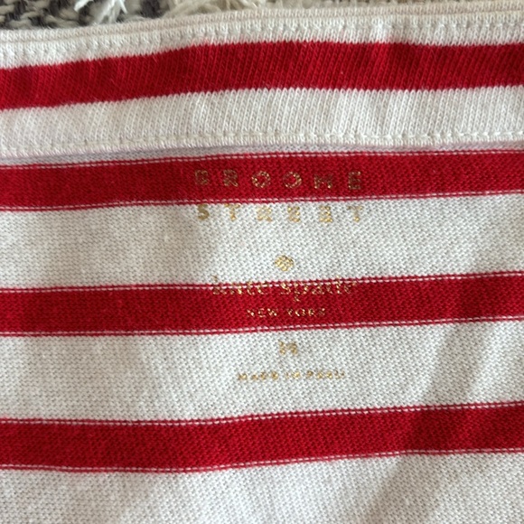 Kate Spade Broome Street Striped Boatneck Back Peplum Top - Picture 4 of 7